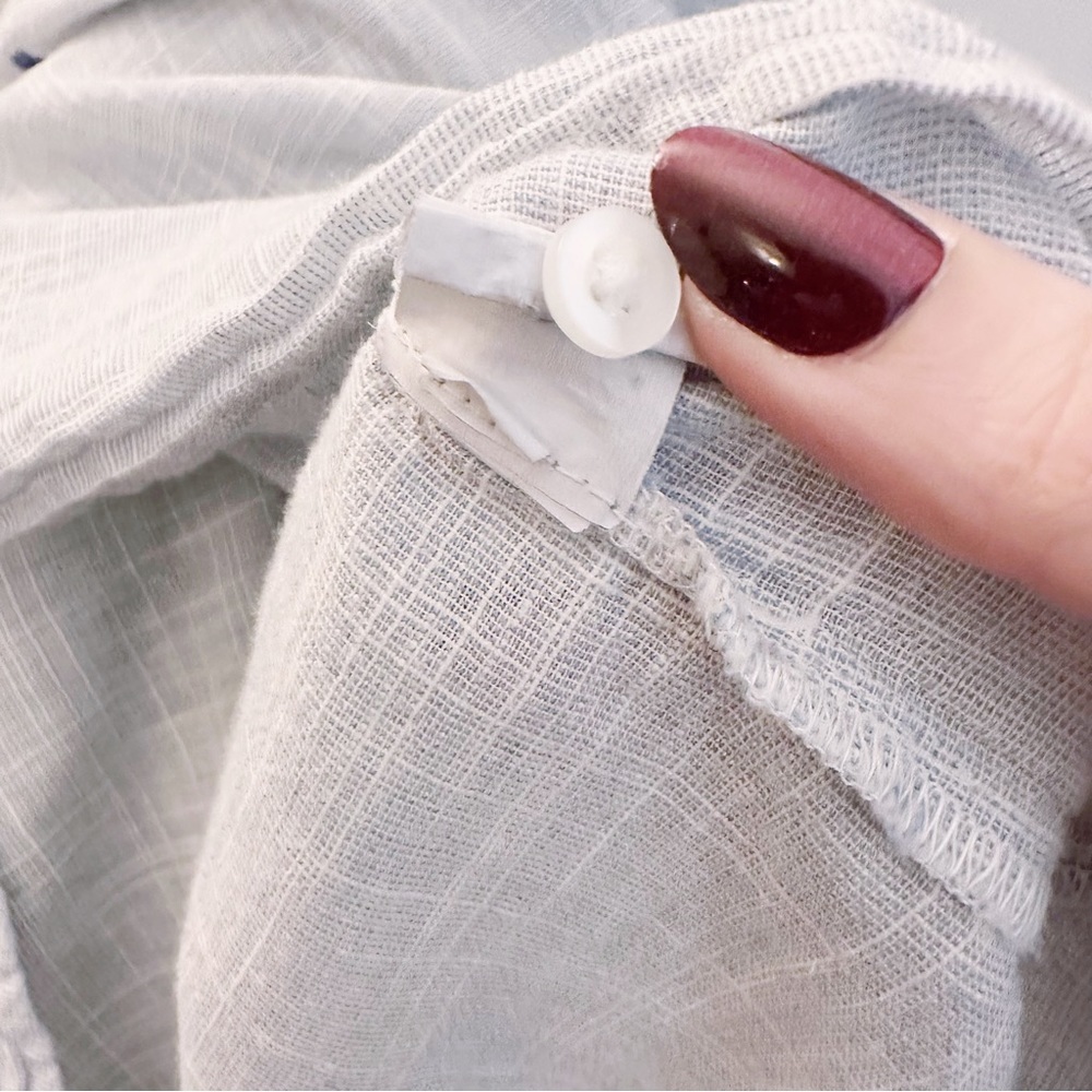 Zara Basic Button Down Cactus Embroidered Long Sl… - image 7